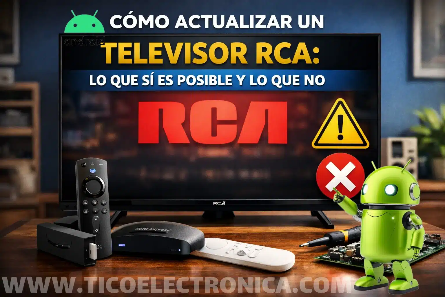 Guía técnica: Cómo actualizar televisor RCA - Lo que sí es posible y lo que no. Soluciones para Netflix no funciona, Smart TV lento y conversión a Smart TV moderno con dispositivos externos. Técnico especialista en Costa Rica.