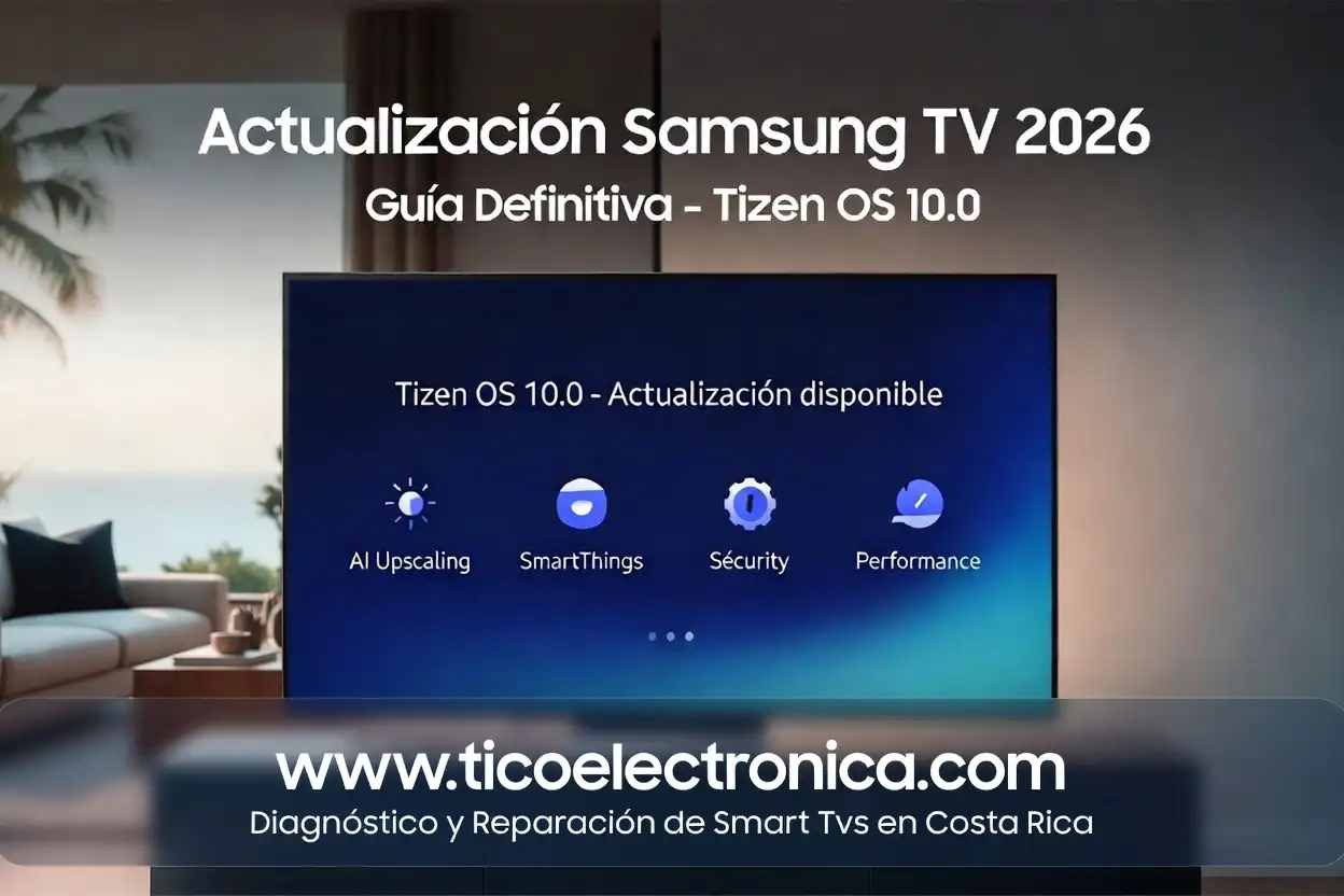 Actualización Samsung TV 2026 Tizen OS 10.0 - Guía Definitiva para actualizar tu Smart TV en Costa Rica - Diagnóstico y Reparación TicoElectrónica