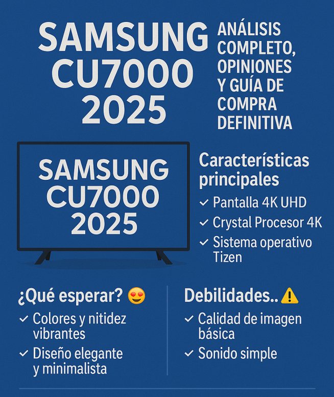 Samsung CU7000 2025: desglose de su panel 4K y SmartThings. Comparativas con TCL y Hisense

