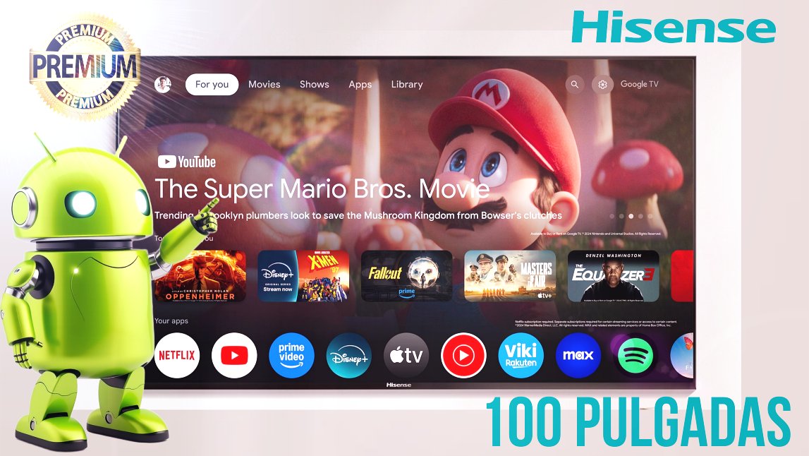 Televisor Hisense QLED 100Q7QG 4K de 100 pulgadas con Google TV