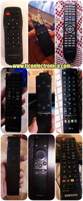 Collage de 9 controles remotos de diferentes marcas para venta y reemplazo de controles TV en TicoElectrónica Costa Rica.