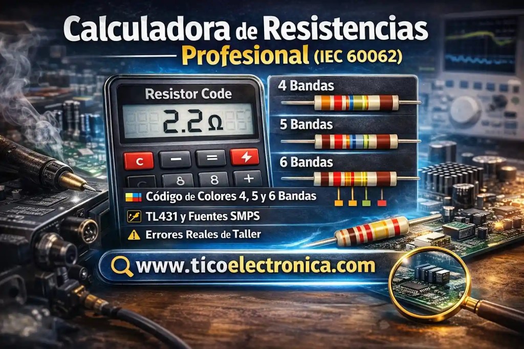 Calculadora de resistencias IEC 60062 profesional con código de colores 4 5 y 6 bandas | TicoElectronica Costa Rica