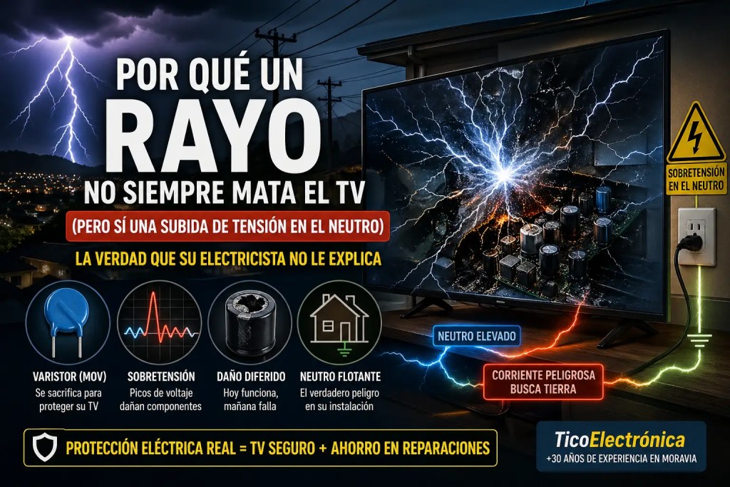 Por qué se queman los televisores en tormentas | Guía 2026