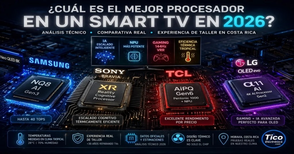 Mejor procesador Smart TV 2026: Comparativa Samsung, Sony, TCL y LG