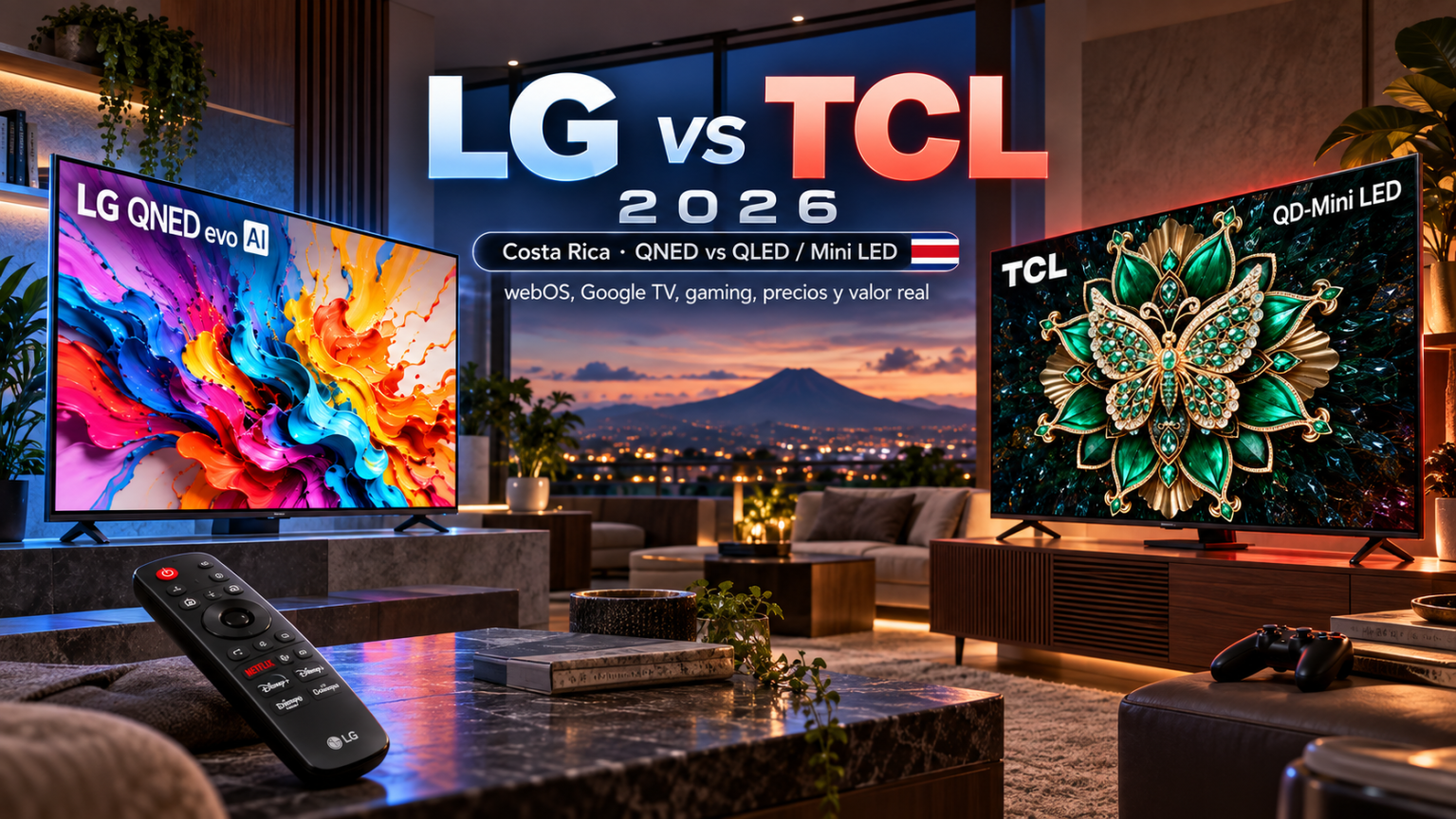LG vs TCL 2026 en Costa Rica: comparativa de Smart TV QNED, QLED y Mini LED