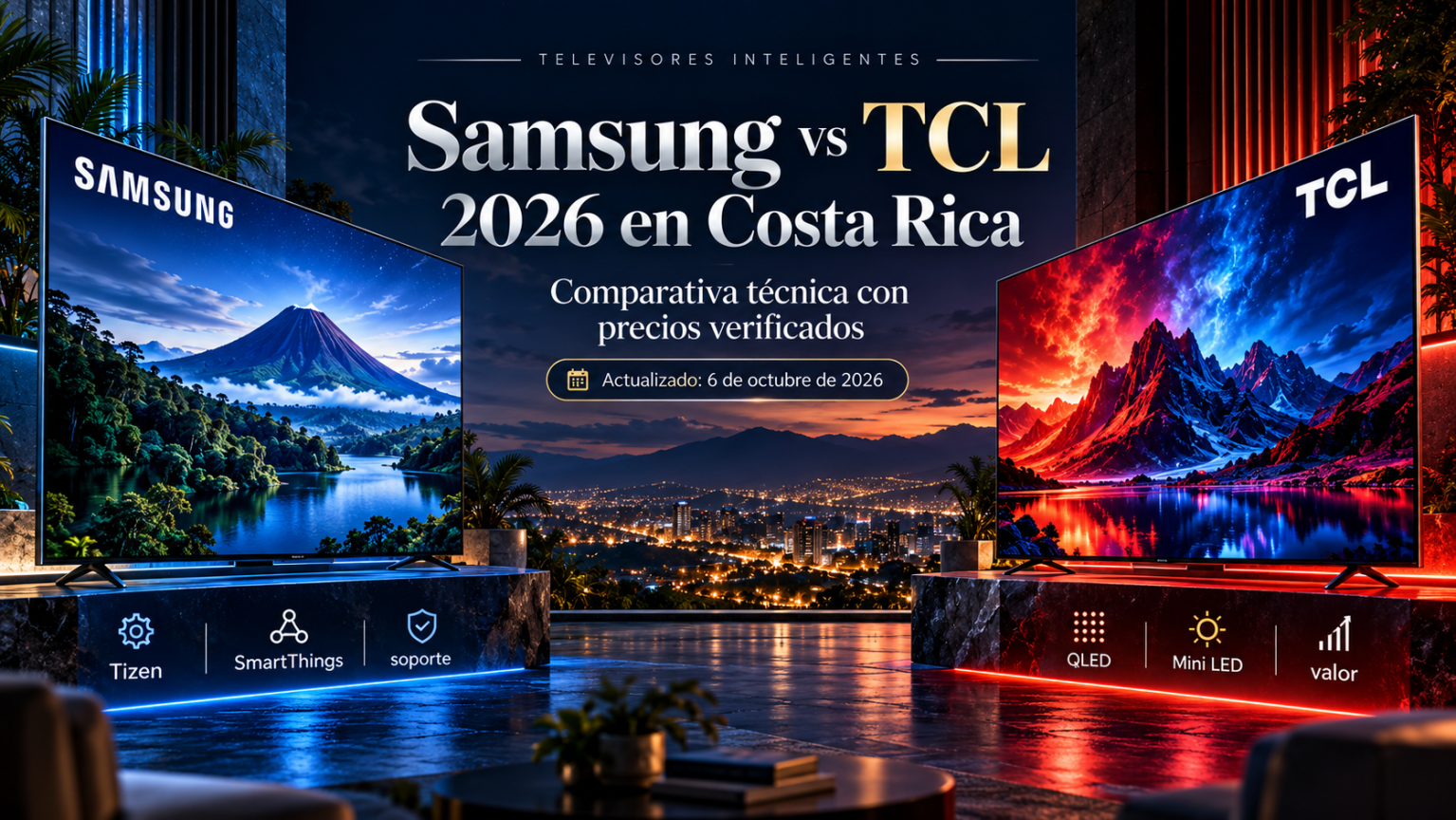 Samsung vs TCL 2026 en Costa Rica comparativa premium de Smart TV